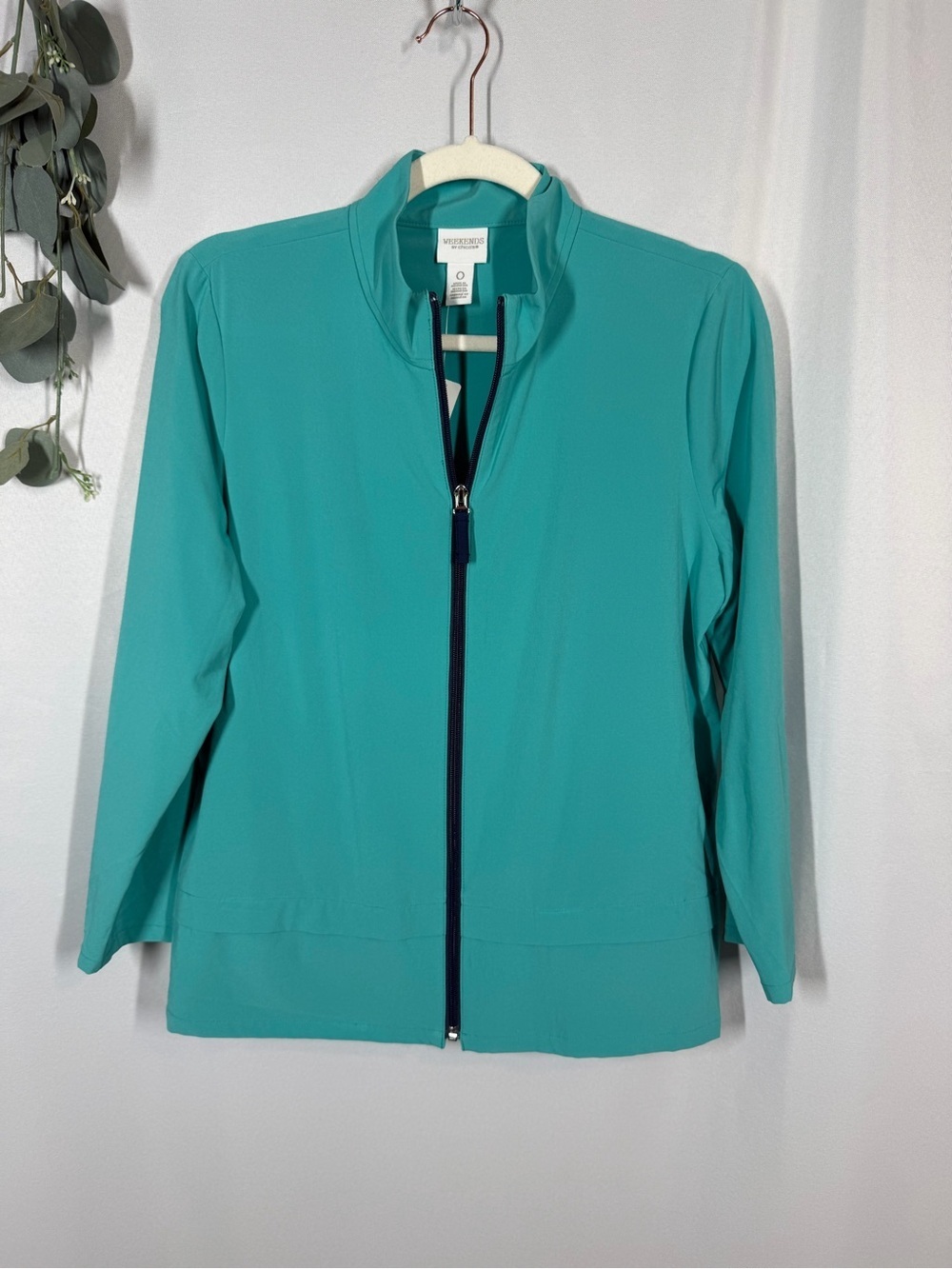 NWT Weekends by Chico's | Bliss Balance Jacket Teal Blue Women's Size 0/Small